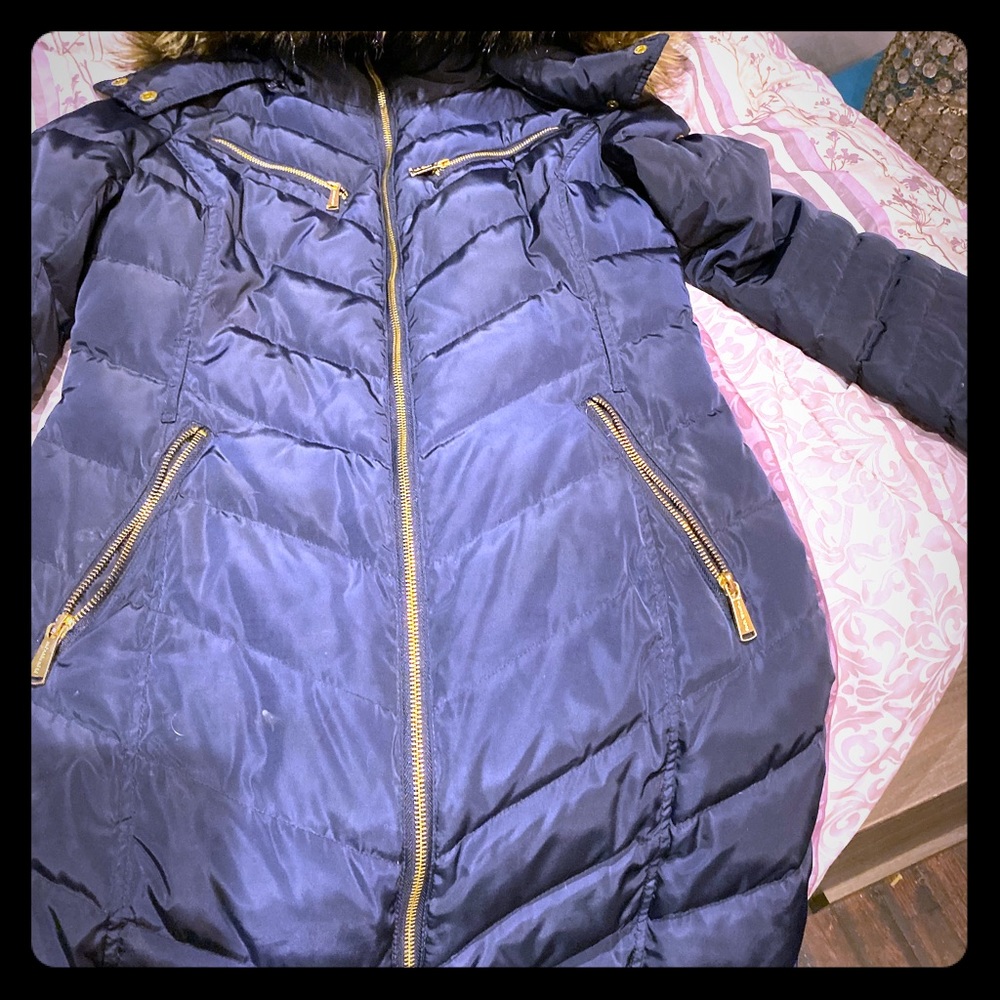 Michael Kors long down coat with detachable hood